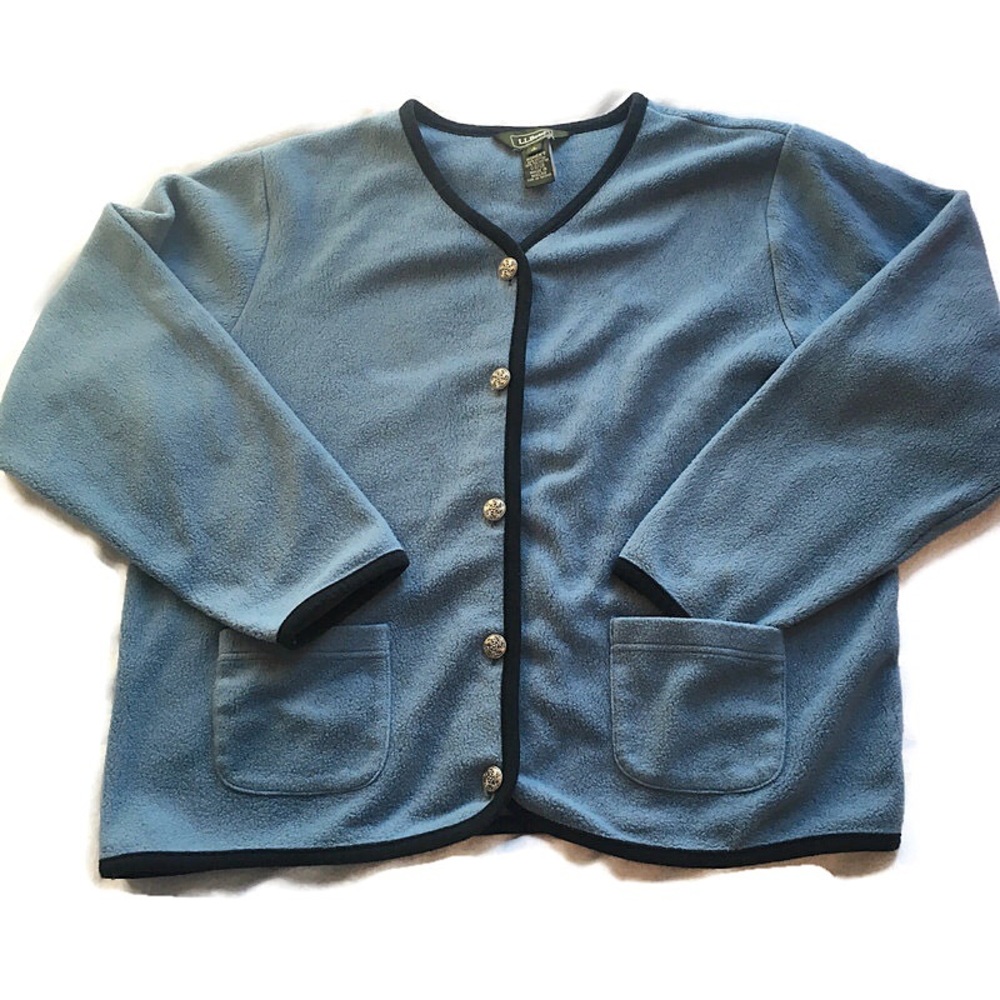 L. L.Bean fleece jacket with silver design buttons